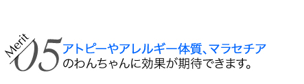 アトピーやアレルギー体質、マラセチアのわんちゃんに効果が期待できます。